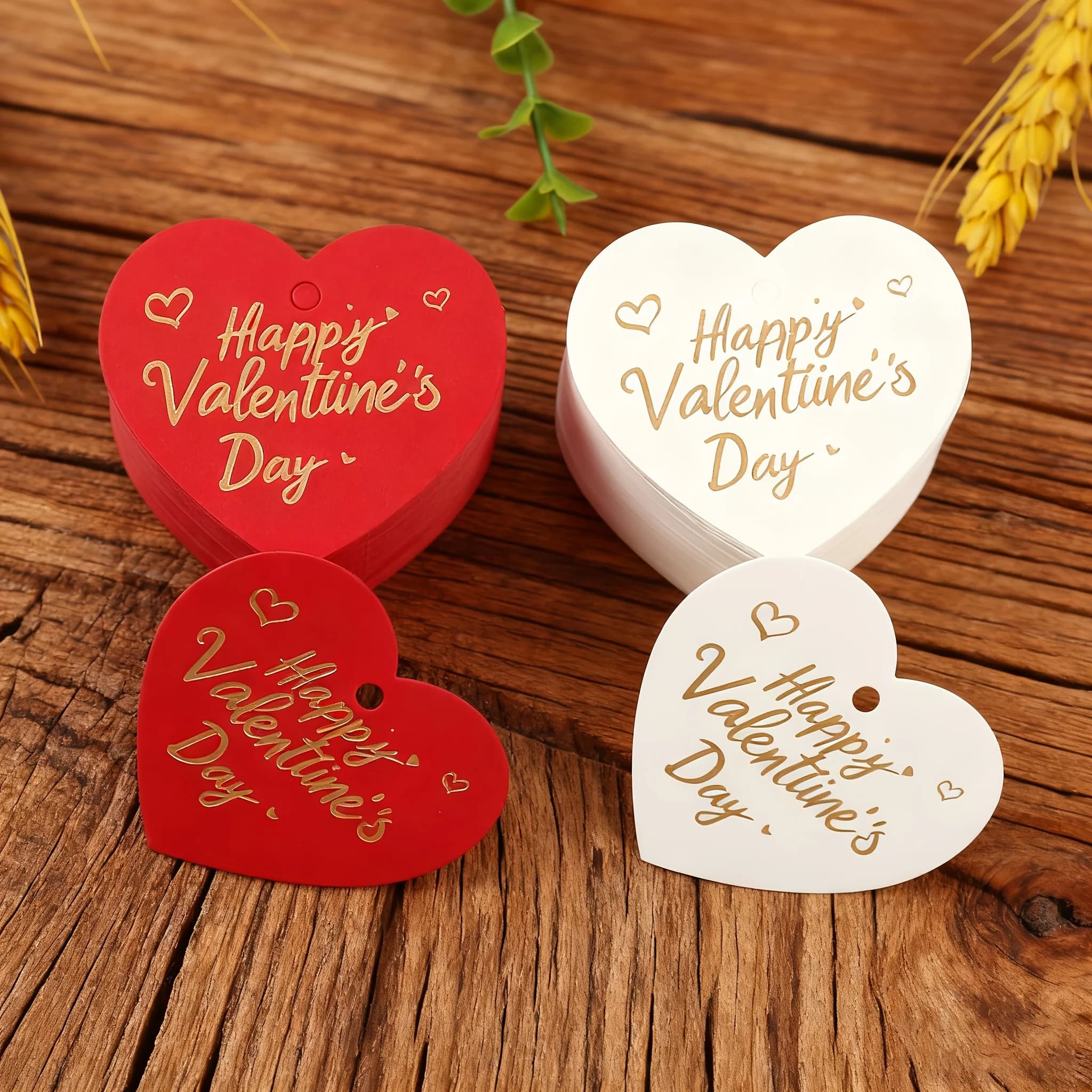 30 etichette per appendere San Valentino con stampa a caldo Carte a forma di cuore Etichette per confezioni regalo di San Valentino e etichette per appendere
