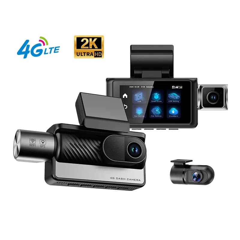 3CH 4G LTE DMS ADAS Vehicle Camera for Car DVR Dash Cam 2K Front Cabin and Rear APP Remote Control Parking Monitor GPS Tracking
