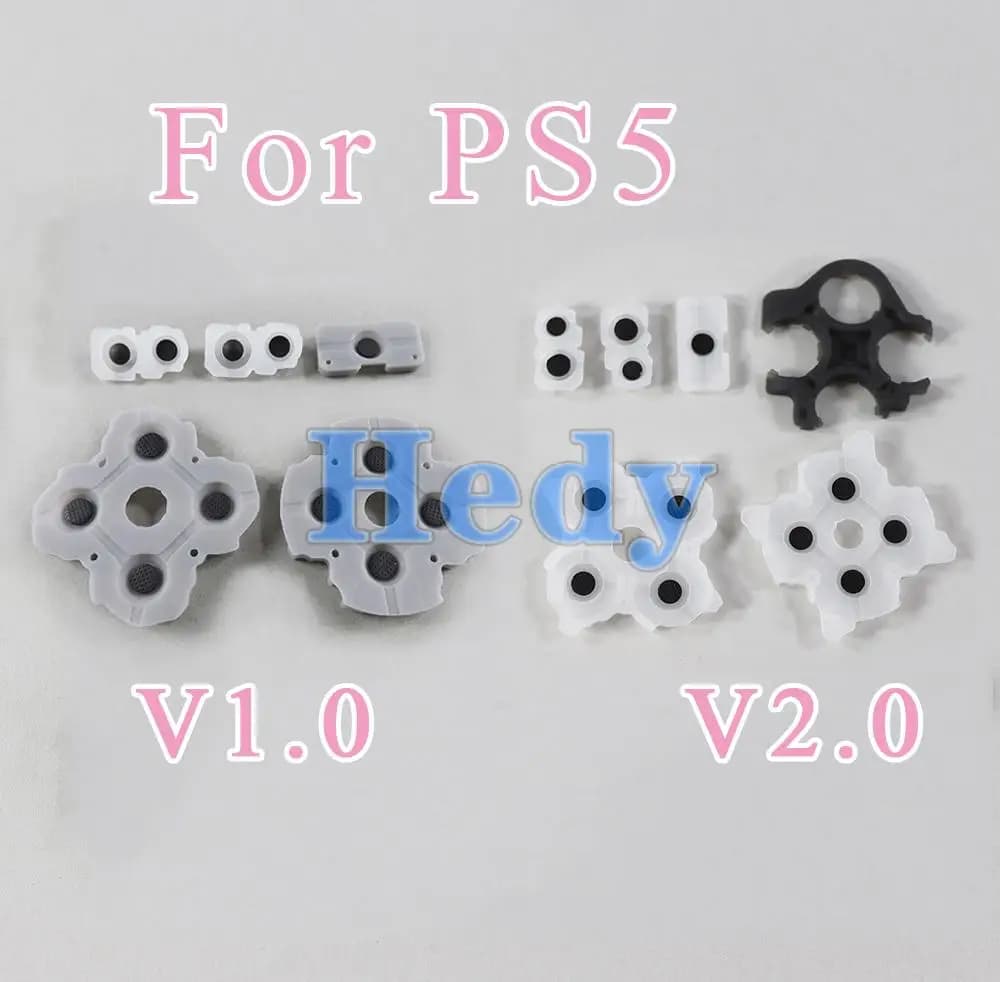 100 set di gommini conduttivi in silicone morbido per controller PlayStation 5 PS5 V1 V2 V3, accessori per tasti adesivi