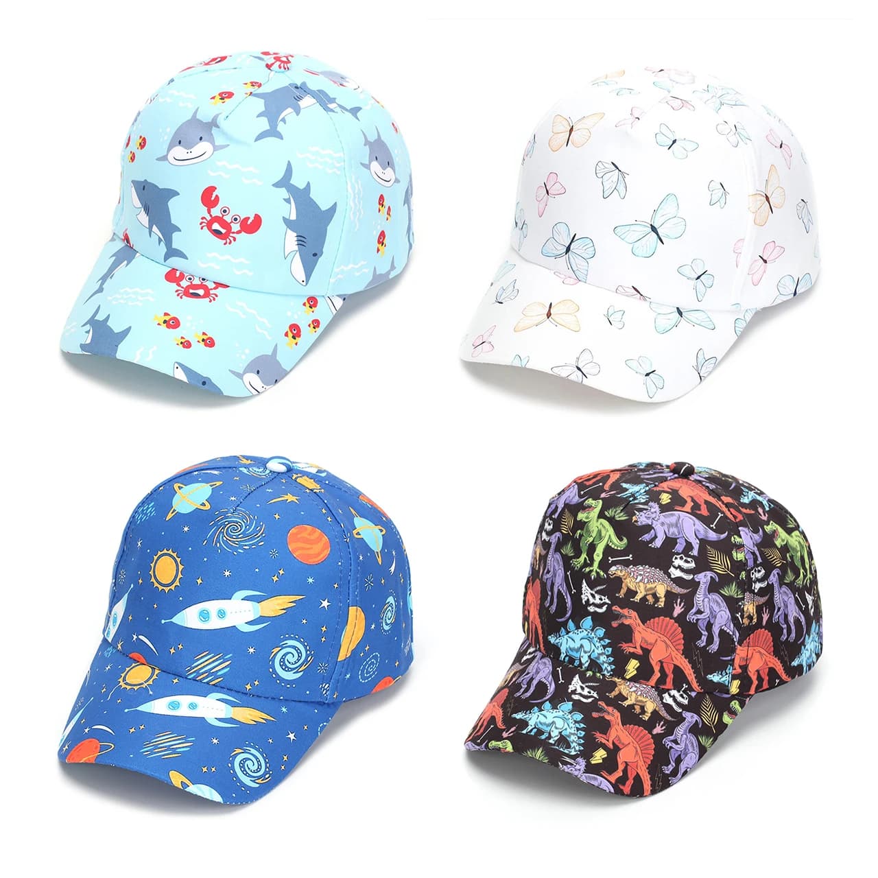 Cappellini con visiera a becco d'anatra per bambini, cappello da baseball con visiera lunga, simpatico cartone animato, alla moda, per ragazzi, protezione solare per esterni, 4-10 anni