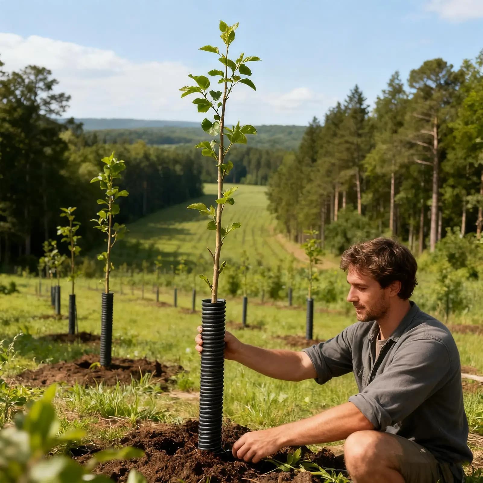 Protezione per tronco d'albero Coperture per tubi da 8 pezzi Involucri per alberi per proteggere l'abbaio Cervo per alberelli Animali invernali Patio Prato Giardino Gatti