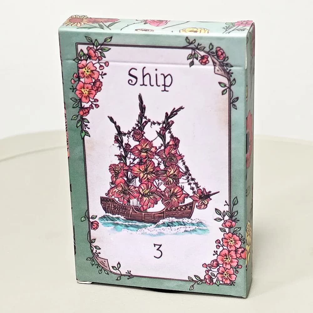 Floraneum Lenormand Tarot Oracle 36 carte Lenormand illustrate e impreziosite da decorazioni floreali 9*6 cm