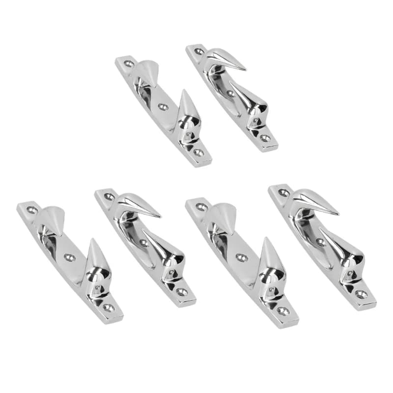 Stainless Steel Skene Chocks Pair Marine Deck Rope Guide Hardware with Mirror Polished Finish and Mount Base Set H9EE