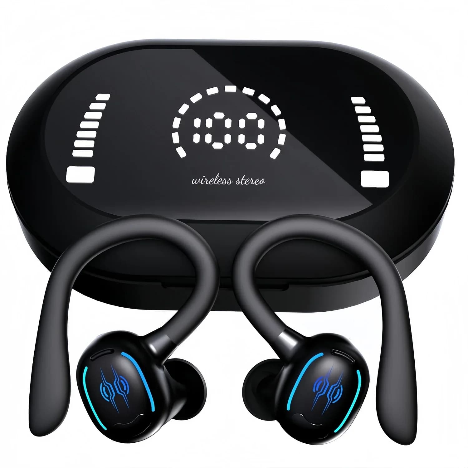 Cuffie impermeabili Bluetooth V5.4 IPX7 con microfono con cancellazione del rumore Auricolari wireless 50 ore di riproduzione per telefoni iPhone e Android