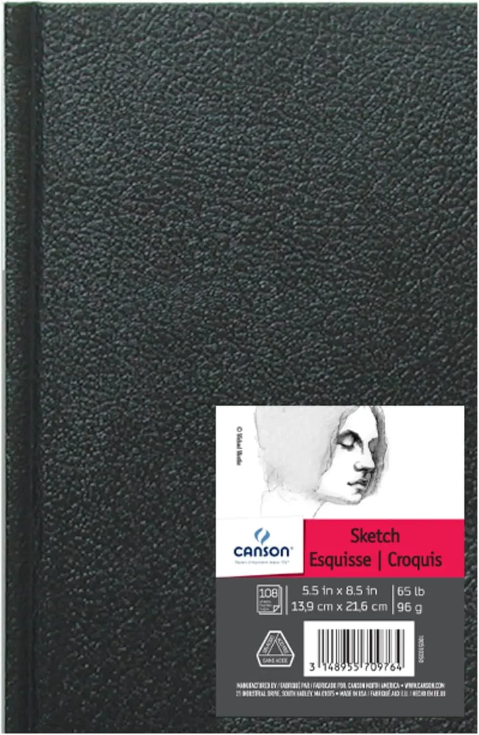 Hardbound Sketch Book 5.5x8.5 inches, 108 Sheets, Lay Flat Art Notebook for Pencil & Pen