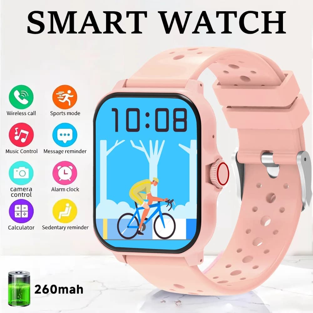 Smartwatch impermeabile con risposta alle messaggi, chiamate, monitoraggio del sonno, contapassi sportivo, avvisi informativi per iPhone e Android HW12