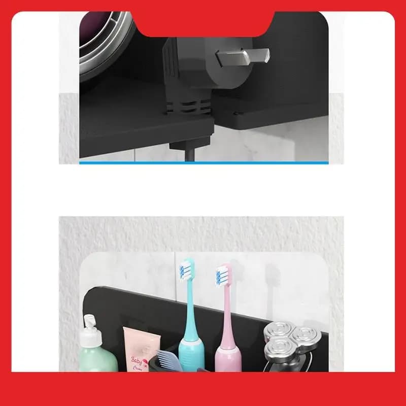 1 set porta asciugacapelli porta asciugacapelli in silicone porta asciugacapelli scaffale bagno asciugacapelli porta asciugacapelli nero