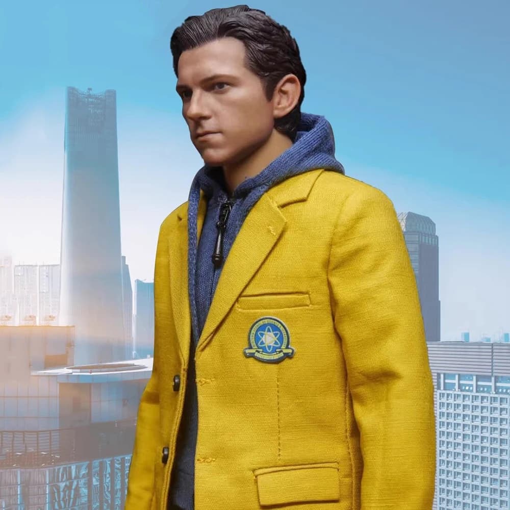 【60 giorni realizzati】 1/6 Soldato maschio Stile Accademia Spider Hero Suit Uniforme scolastica Cappotto Felpe con cappuccio Jeans per modello Action Figure da 12 pollici