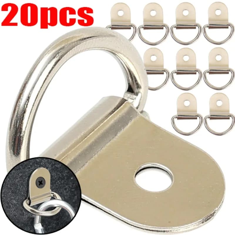 Anelli di ancoraggio per legare a forma di D in argento Anello di legare per carico in ferro e acciaio inossidabile per rimorchi per camion per auto, barche camper