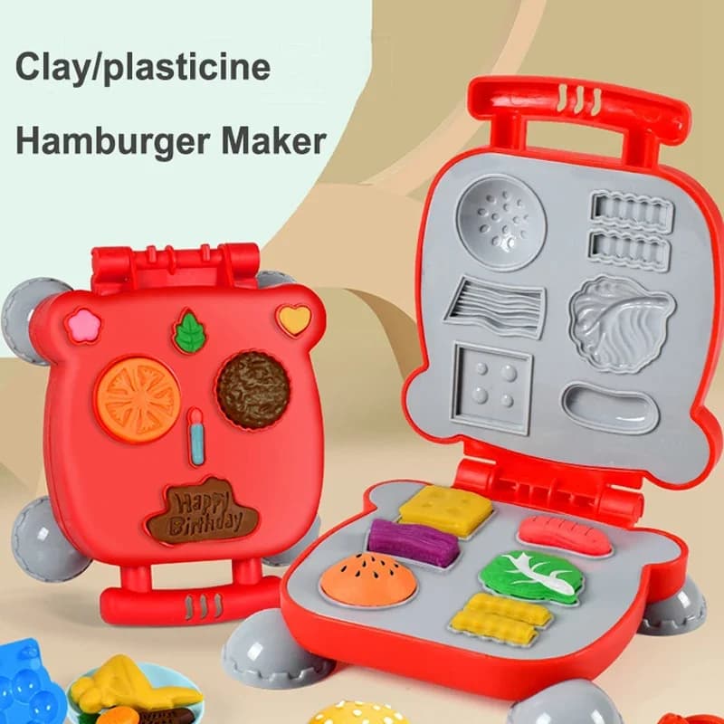 Mini argilla plastilina macchina per hamburger stampo fai da te casa da gioco per bambini strumento educativo per argilla plastilina