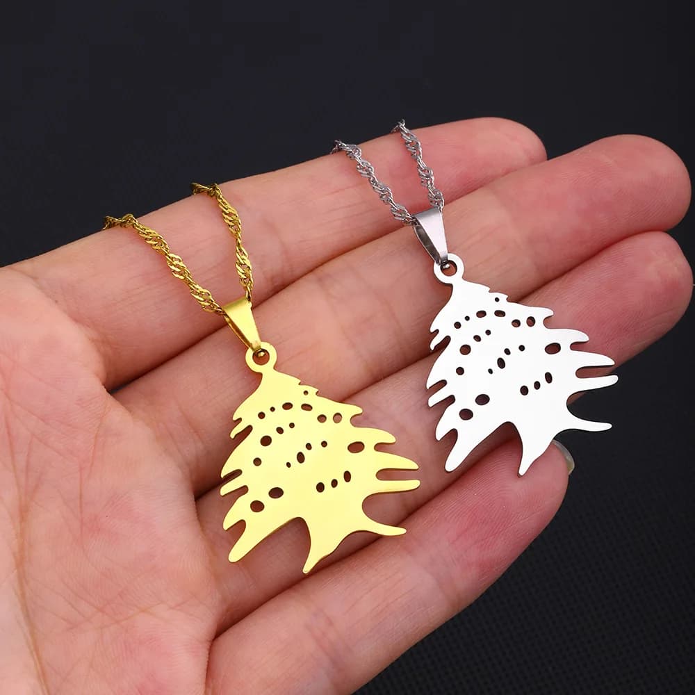 Fashion Liban Pendants Necklaces Cedar Jewelry Lebanon Map Eastern Rite Church Maronite Cross Allah Symbol Gifts