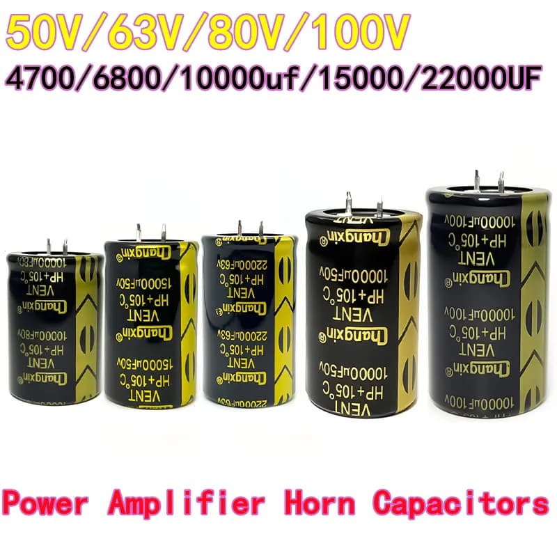 1 pcs Brand-New Power amplifier Condenser 50 v/63 V/80 V/100 V 4700/6800/10000 uF/15000/22000 uF 50 v10000 uf 63 v4700 uf 80 v10000 uf
