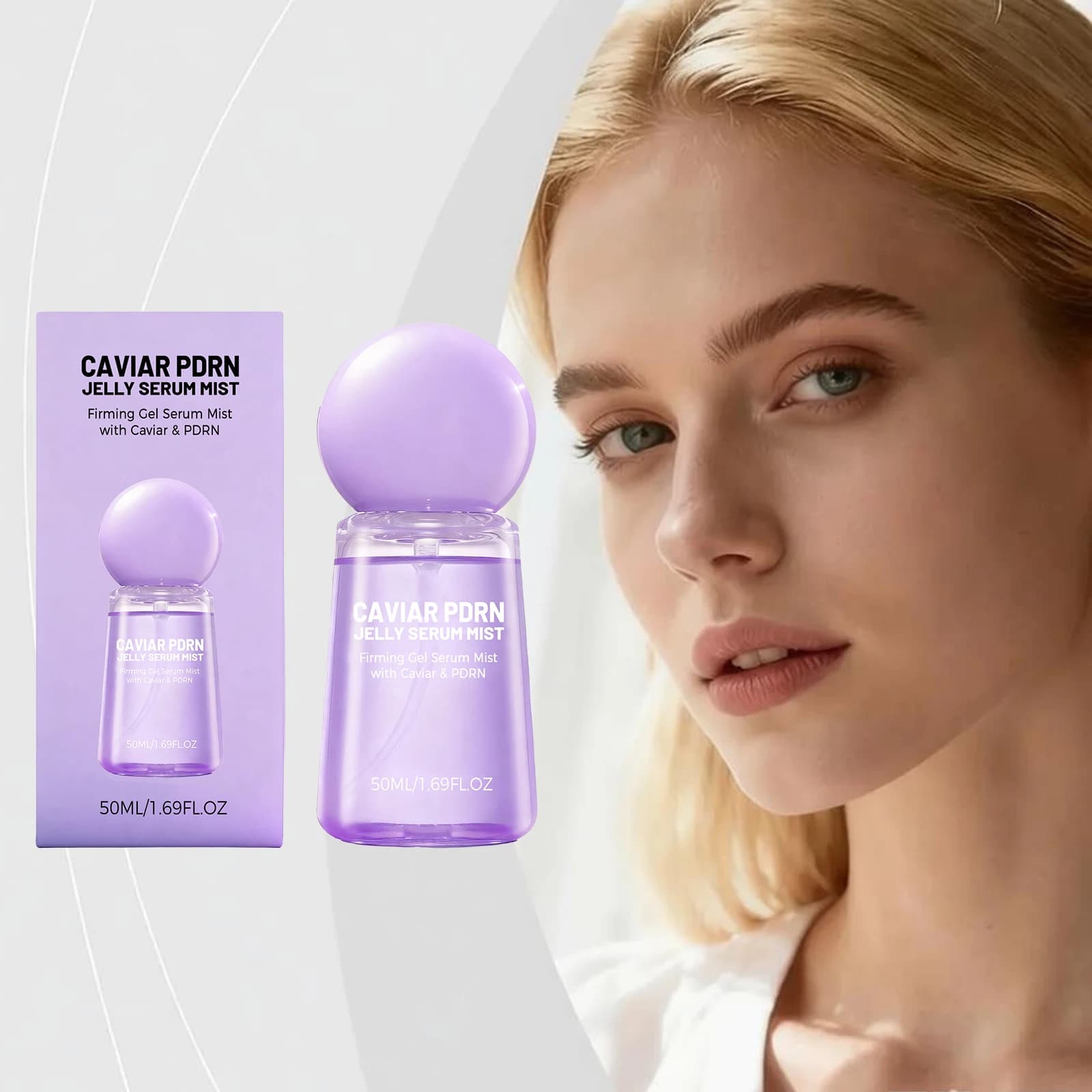 Spray Essenza in Gelatina di Peptidi di Collagene, Leviga e Idrata le Linee Secche, Nutre e Idrata, Ammorbidisce i Pori del Viso, Siero Spray per la Pelle 50ml