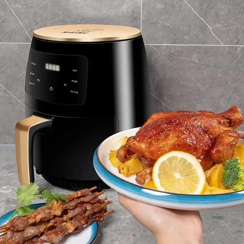For Factory Best Selling 2400W 6L High Capacity Stainless Steel Air Fryer Pot Dual Digital Power Smart Battery Operated