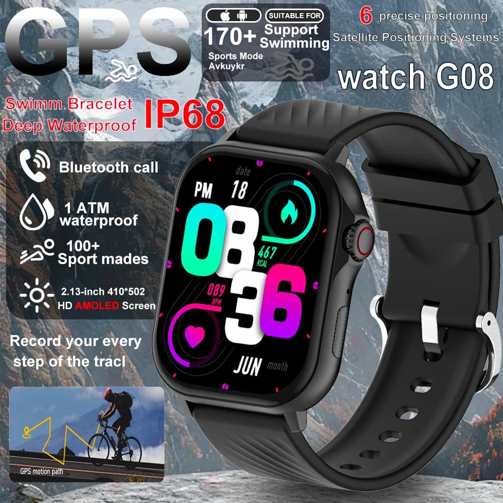 2025 New For GPS Watch Smart Men Watch HD AMOLED Memory 3D Surround Music Bluetooth Call Waterproof Smartwatch Woman
