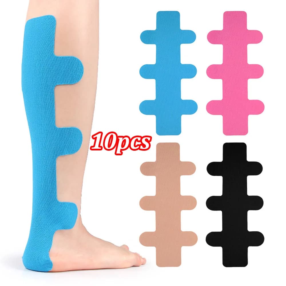 10 Pezzi di Nastro Muscolare Elastico, Protegge e Supporta Muscoli, Ginocchia, Spalle, Gomiti, Caviglie, Traspirante e Impermeabile