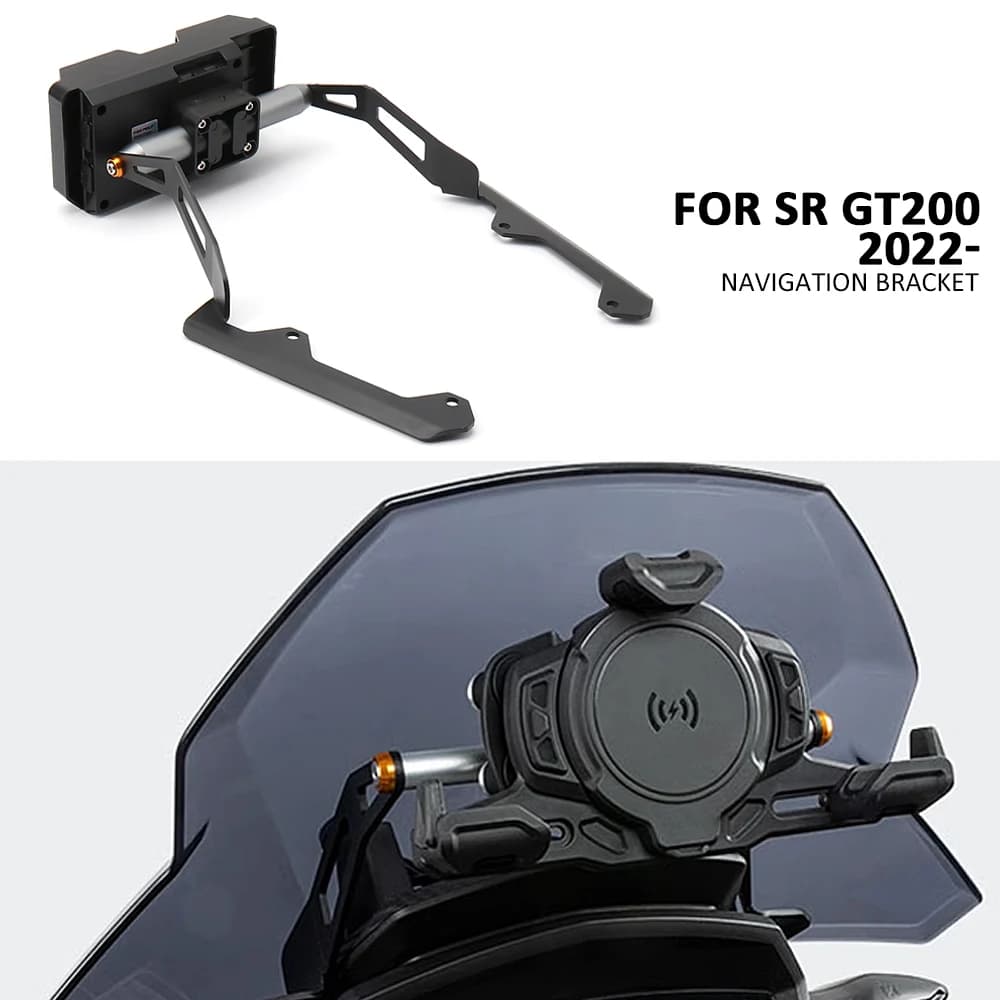 Supporto per Navigatore GPS e Ricarica Wireless per Moto Aprilia SRGT200 SR GT 200 2022 2023 2024 2025