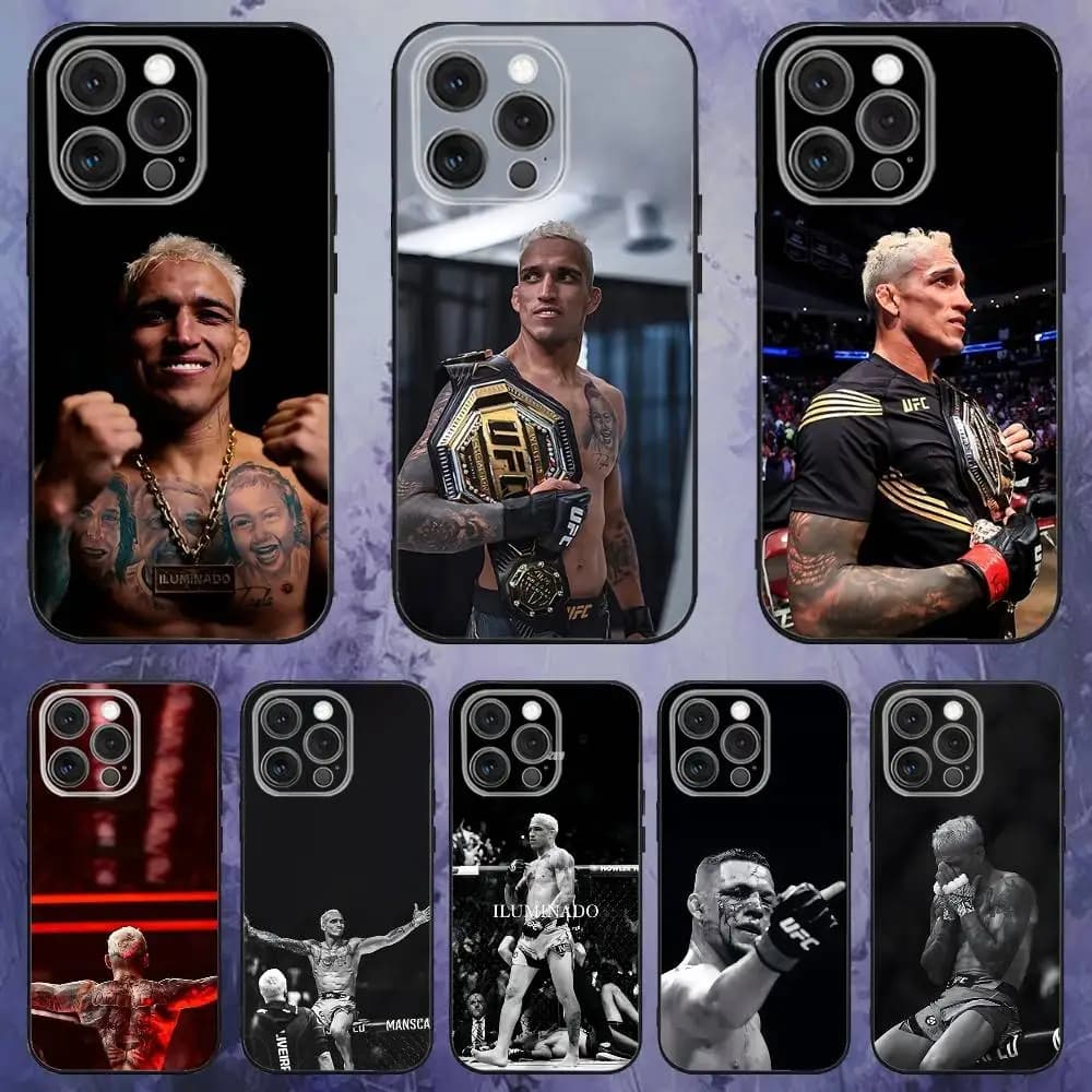 Custodia per telefono Charles Oliveira Do Bronx per iPhone 17,16,15,14,13,12,Pro,Max,Plus,E,SE4,Air,Mini Scatola morbida nera