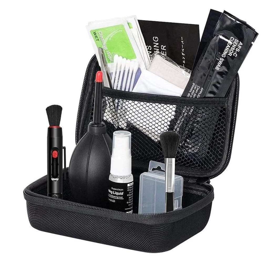 Kit di Pulizia per Fotocamere, Strumenti per la Pulizia di Lenti e Sensori per Fotocamere DSLR, SLR, DV e Mirrorless, Compatibile con Canon, Nikon, Sony, Fujifilm