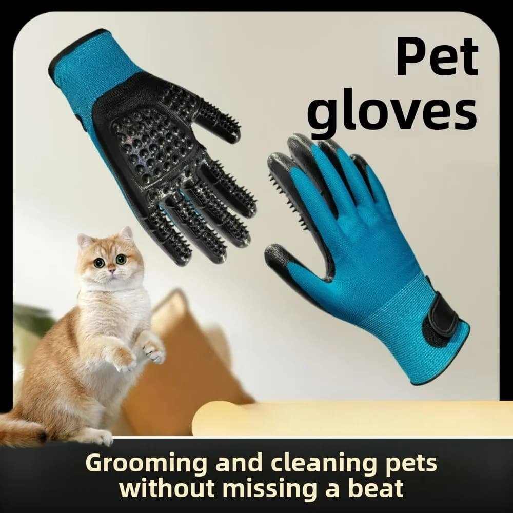 Pet Toiletry Gloves Dogs & Cats Massage Depilation Deshedding Mitt Brush Tool to clean floating fur and toilet supplies