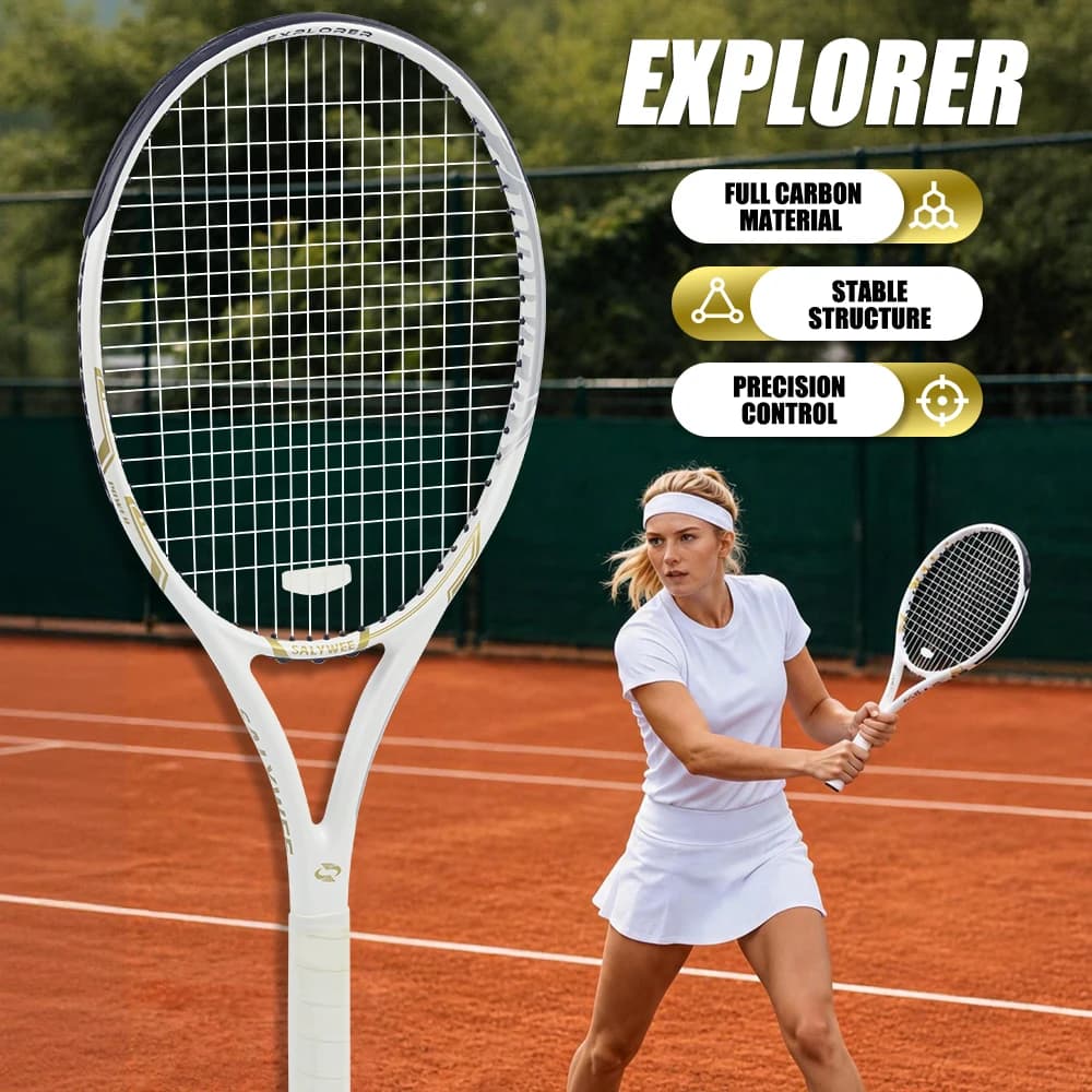 Tennis rack EXPLORER Selected Original 100% Carbon Fiber, Aerospace Grade Frame 270±5g, Balance between Attack and Defense