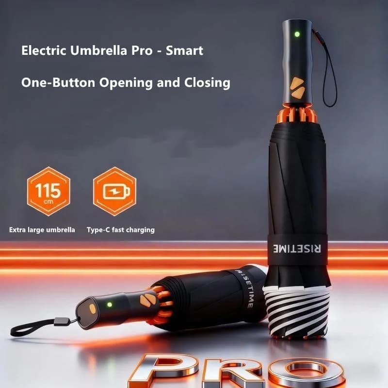 Nuovo Ombrello Elettrico Intelligente Pro Completamente Automatico con Chiusura a Un Pulsante, Doppio Uso Sole e Pioggia, Protezione Solare, per Adulti e Professionisti