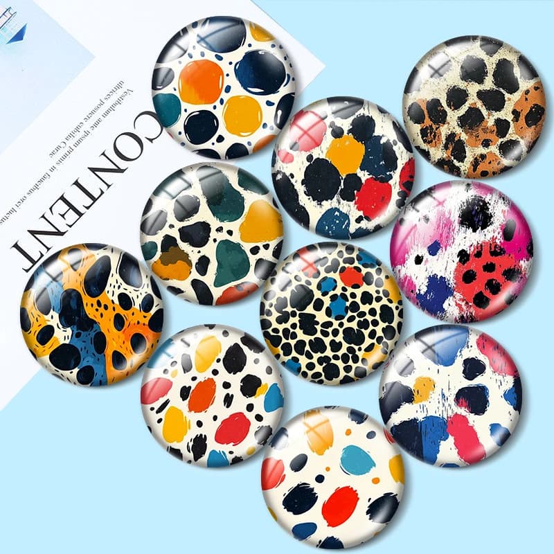 Cabochon in vetro con motivo leopardo acquerello 12/18/20/25mm per bracciali, ciondoli, anelli, orecchini e componenti per la creazione di gioielli