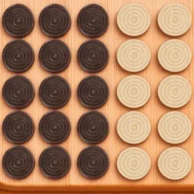 Set di 48 Pezzi in Legno per Dama, Texture Lucida, Impilabili, Accessorio per Backgammon, Pezzi Rotondi in Legno per Gioco della Dama