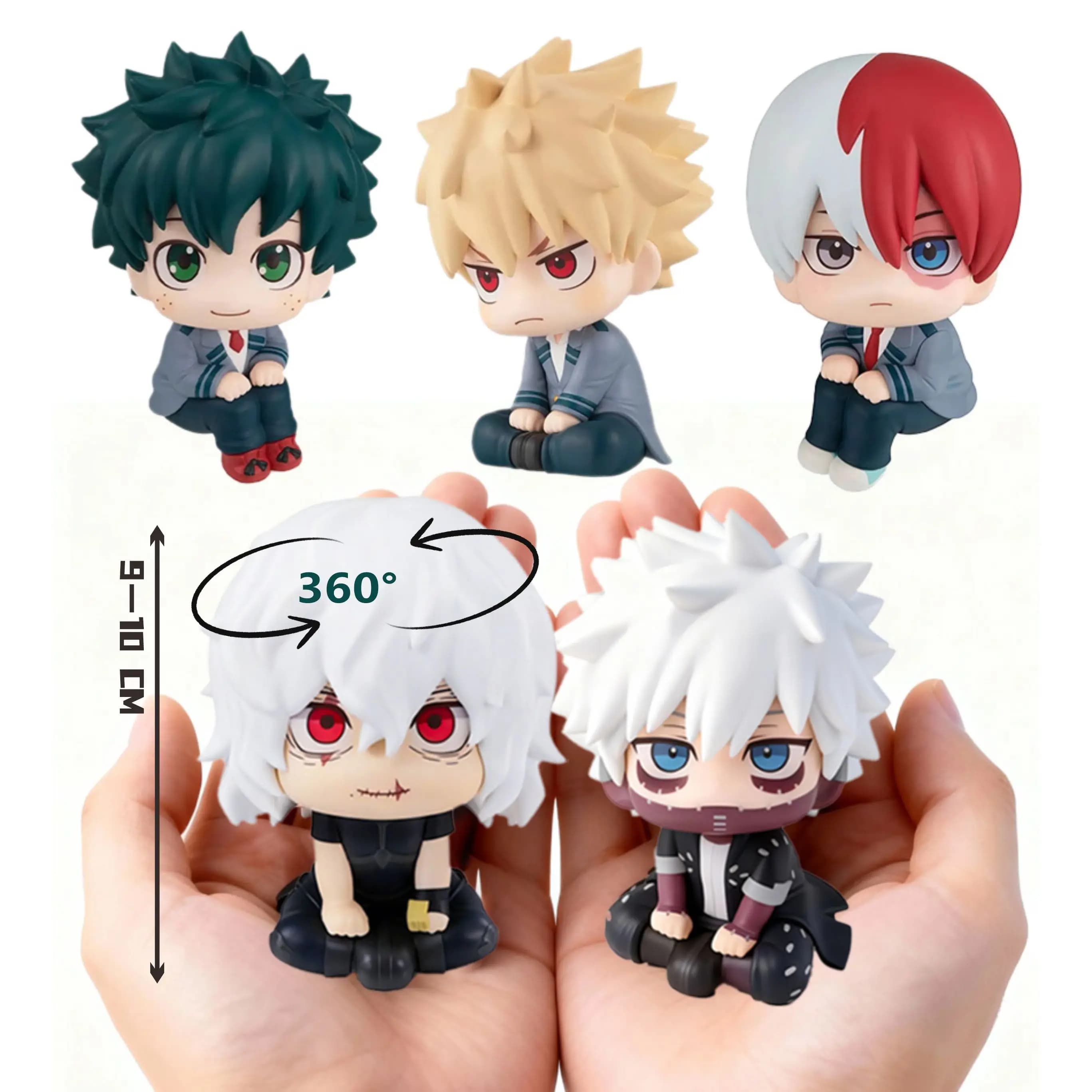 PVC | (MHA): Tomura Shigaraki / Izuku Midoriya / Katsuki Bakugo My Hero Academia Simpatica statuetta in PVC Chibi | Giocattolo da collezione
