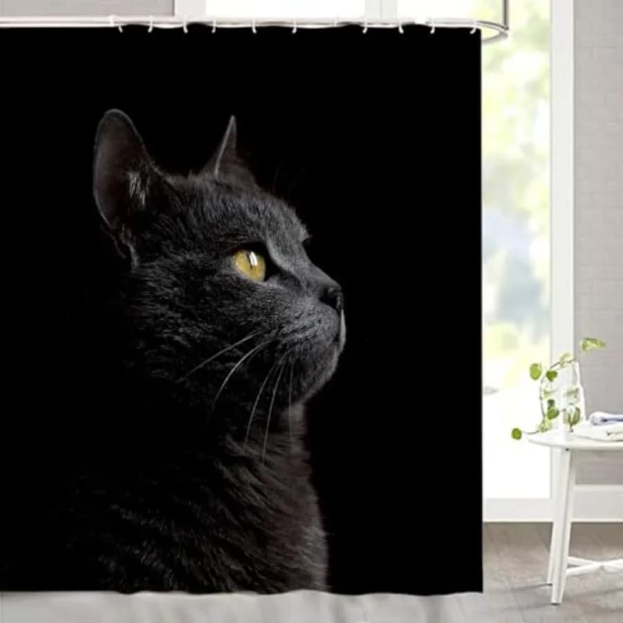 Tenda da doccia con gattini simpatici e divertenti, per amanti degli animali, decorazione per il bagno, con 12 ganci, 72 x 72 pollici