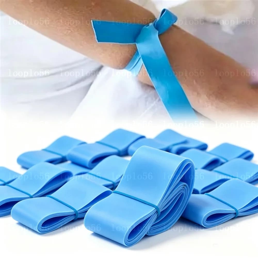 10pcs/set Medical Rubber Elastic Belt Pink Disposable Tourniquet First Aid Kit Product Disposable Tourniquet