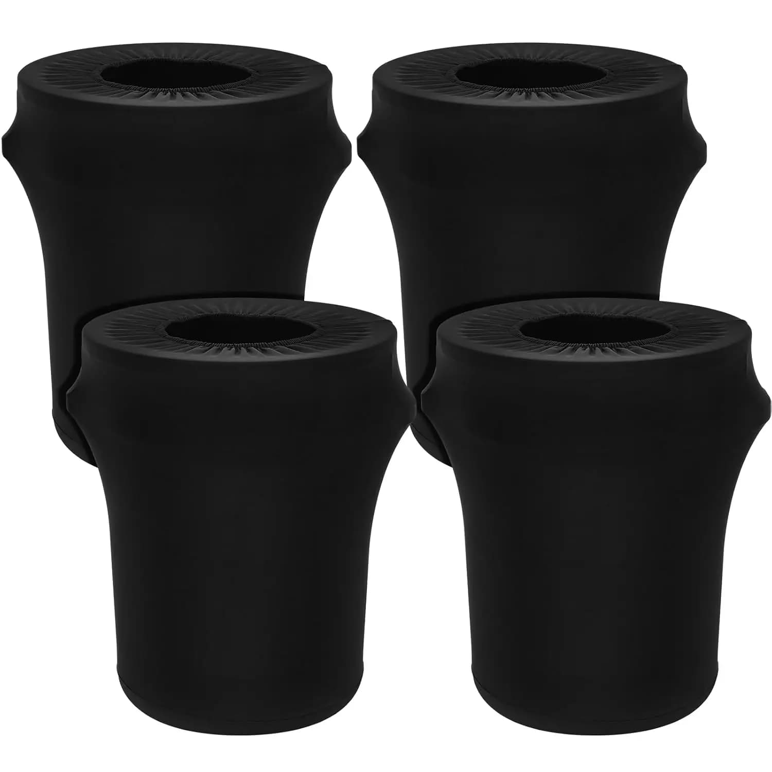 Confezione da 4 coperture elasticizzate in spandex per bidoni della spazzatura da esterno da 32 galloni, nere