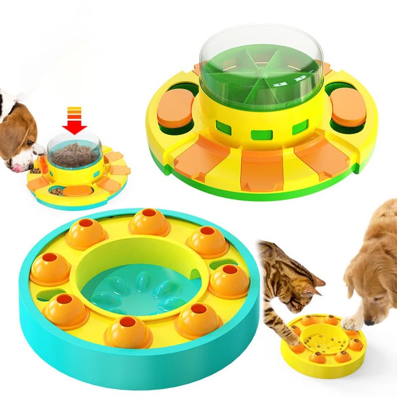 Nuovo giocattolo puzzle per cani Alimentatore lento Interattivo Aumenta il cucciolo IQ Dispenser di cibo Mangiare lentamente Ciotola antiscivolo Gioco di addestramento per cani gatto
