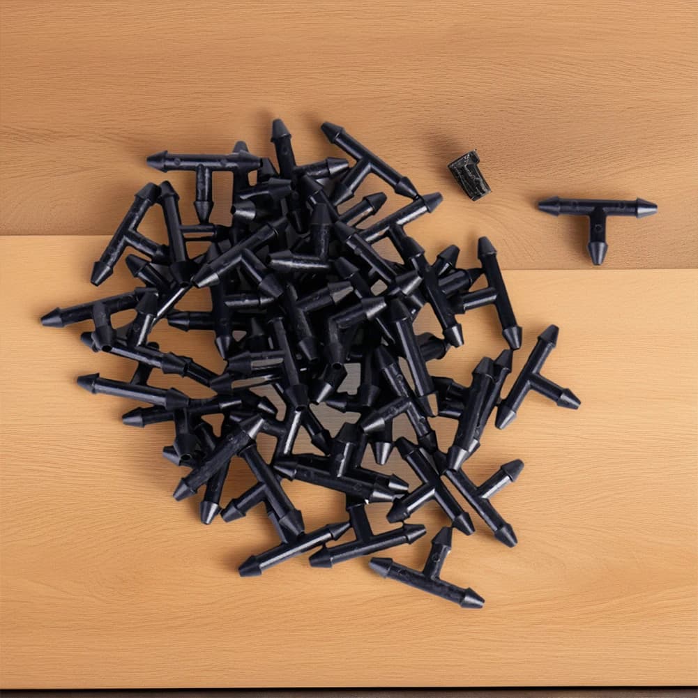50 pcs 3/5 T Connectors Micro Pipe Connector Plastic Universal Portable Multifunction Light for Irrigation Systems