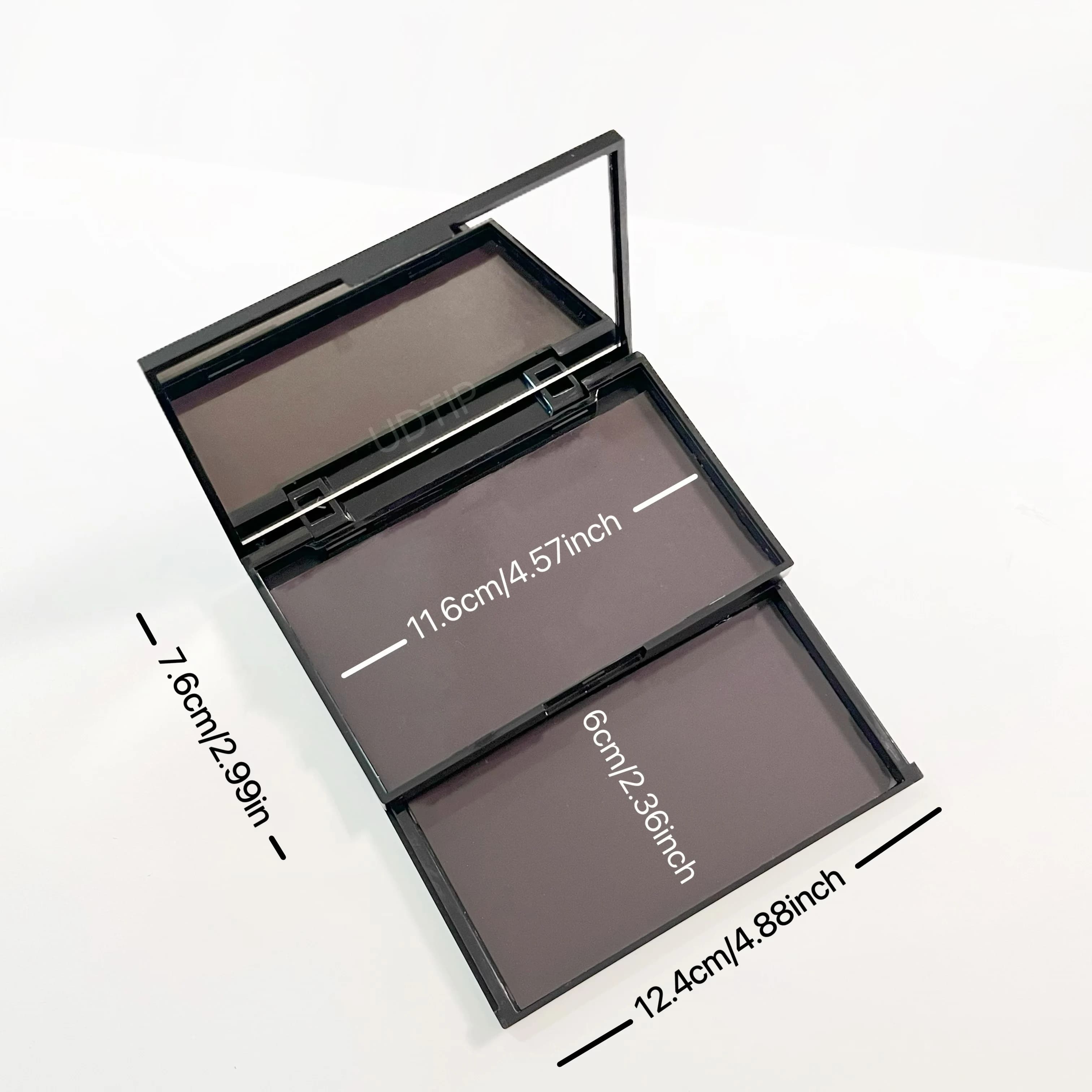 Double Layer Magnetic Shade Make-up Cup with Small Mirror Plastic Case with 20 Piece Metal Stickers