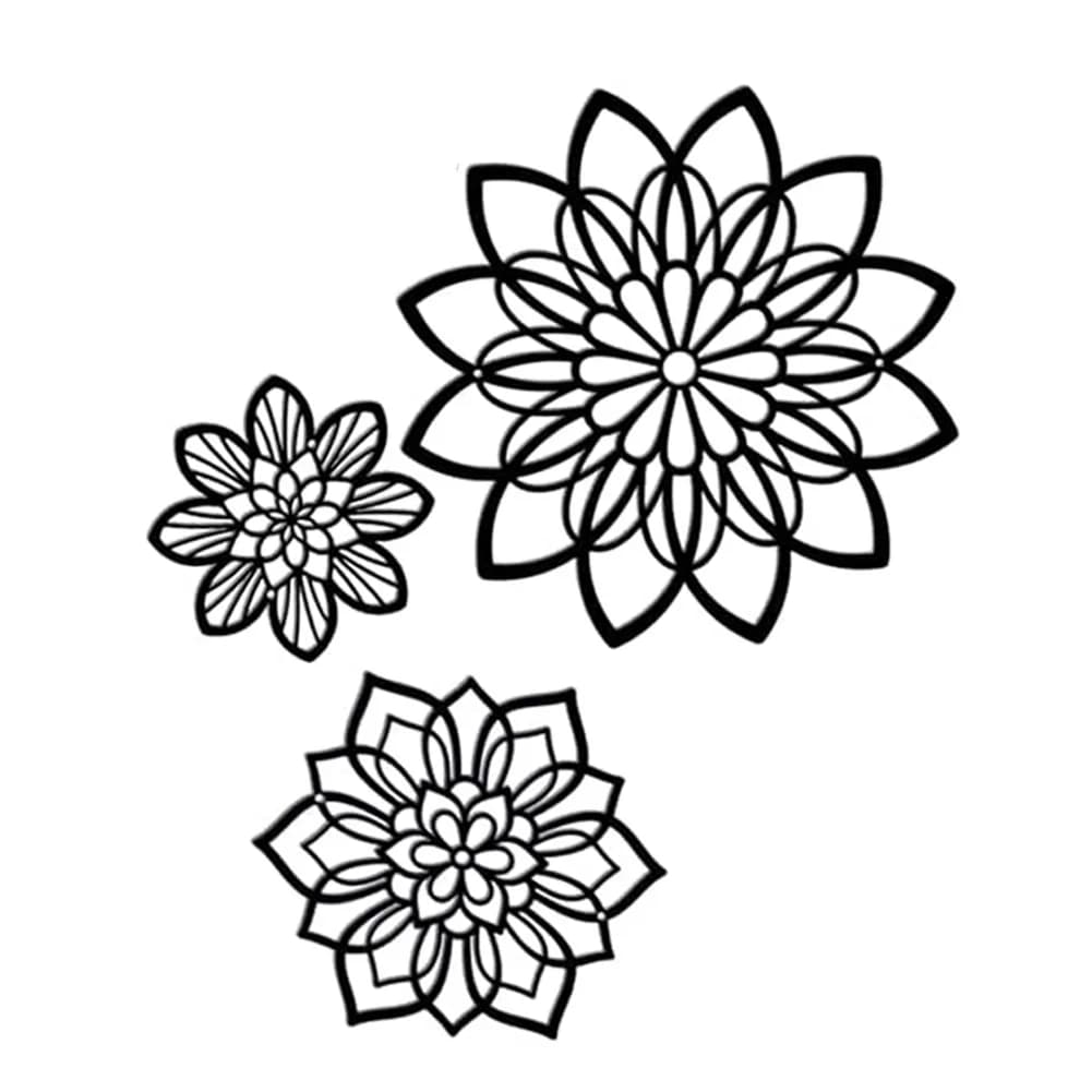 Floral Metal Decor Metal Lotus Wall Art Iron Floral Design Lightweight Hanging Decor Charming Home Accents Decorative Board None