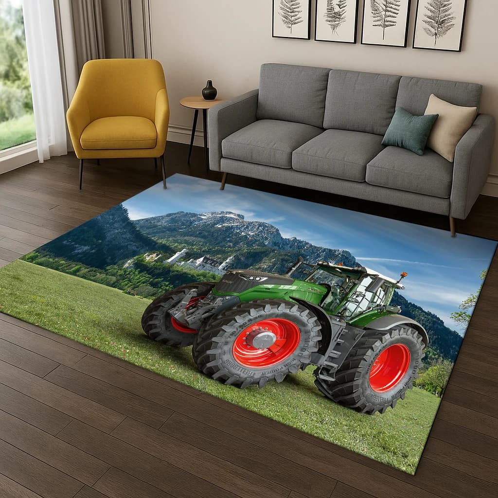 3D Car Tractor Truck Series Carpet Rug Mat for Living Room Sofa Home Bedroom Doormat Kitchen Decor,Kid Play Non-slip Area Rug
