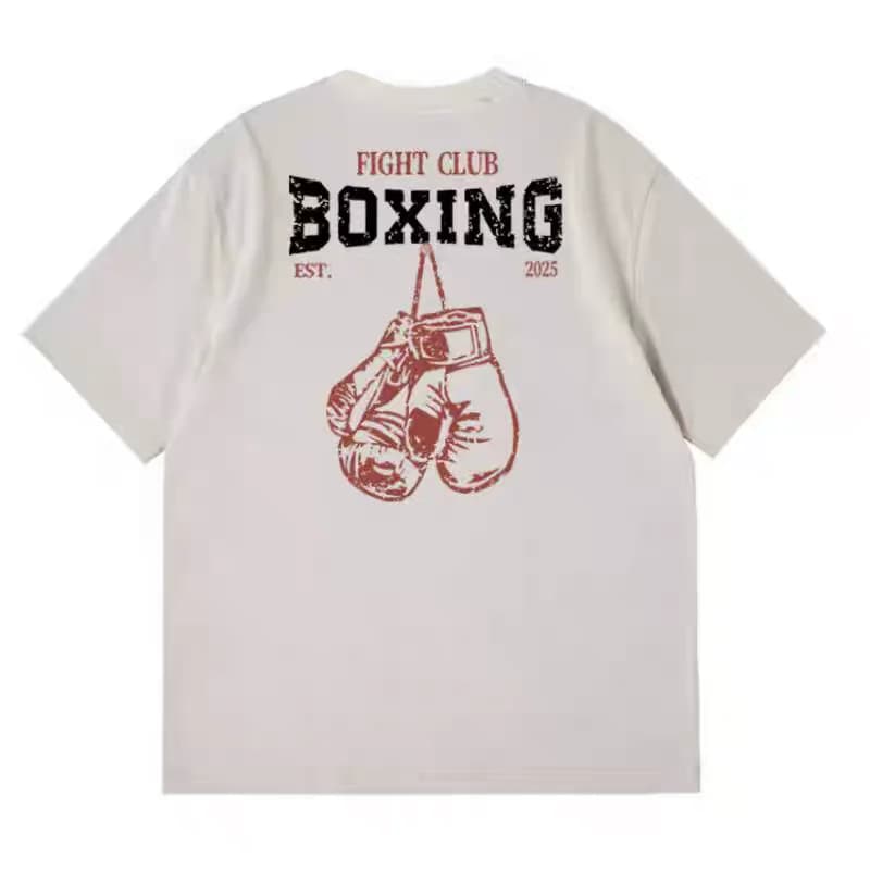 Pure Cotton Short Sleeve T-Shirt Cultural Print Heavyweight Cotton Men's Casual Citywalk Tee Non-fading Loose Fit T-Shirt