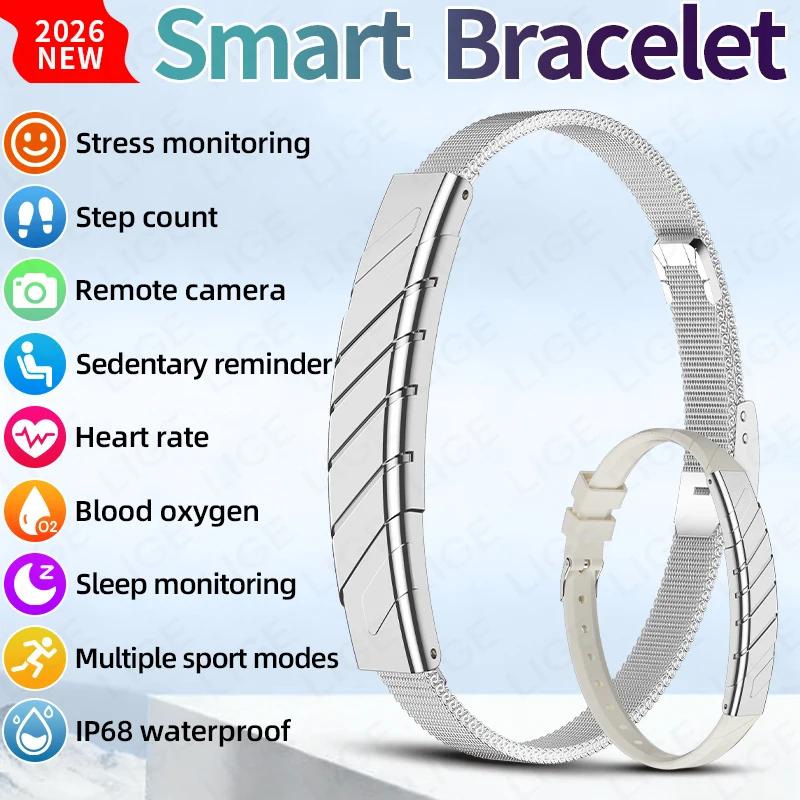 Braccialetto intelligente senza schermo per donna, monitor della frequenza cardiaca, orologio intelligente per uomo, impermeabile, sportivo, fitness band, smartwatch per Android iOS