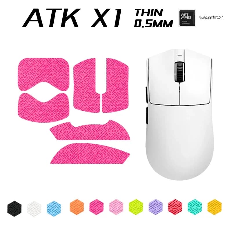 Adesivo per Mouse ATK Blazing Sky X1 PRO F1PROMAX, Nastro Antiscivolo per Mouse da Gaming, Adesivo Assorbente in Pelle Fatto a Mano