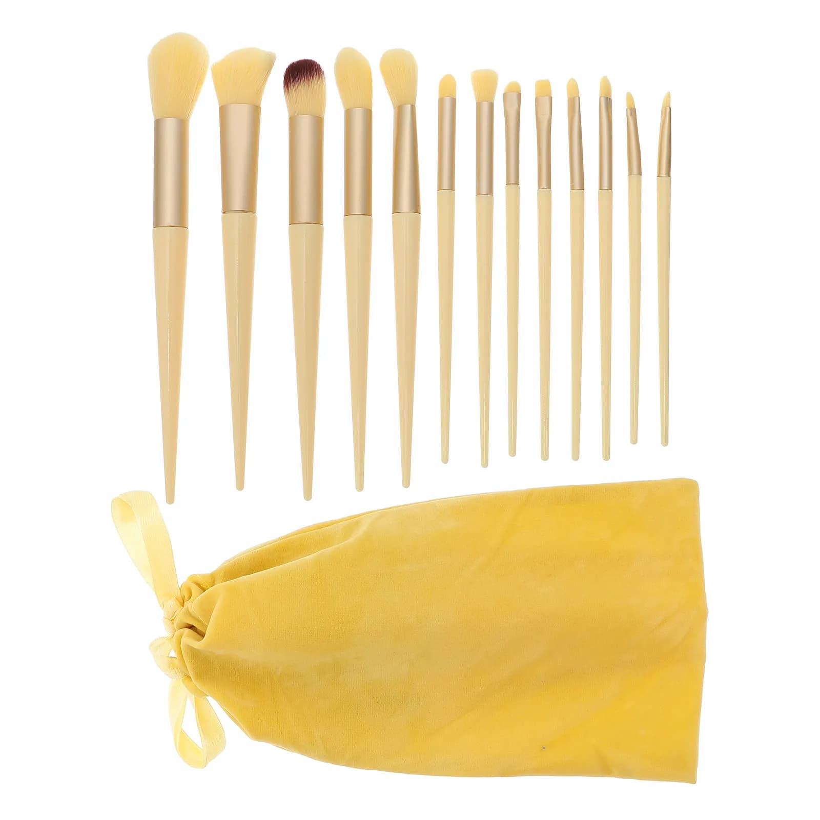Set Professionale di Pennelli da Trucco con Setole in Fibra Artificiale Morbida e Borsa Portatile per Viso, Ombretto, Blush e Polveri