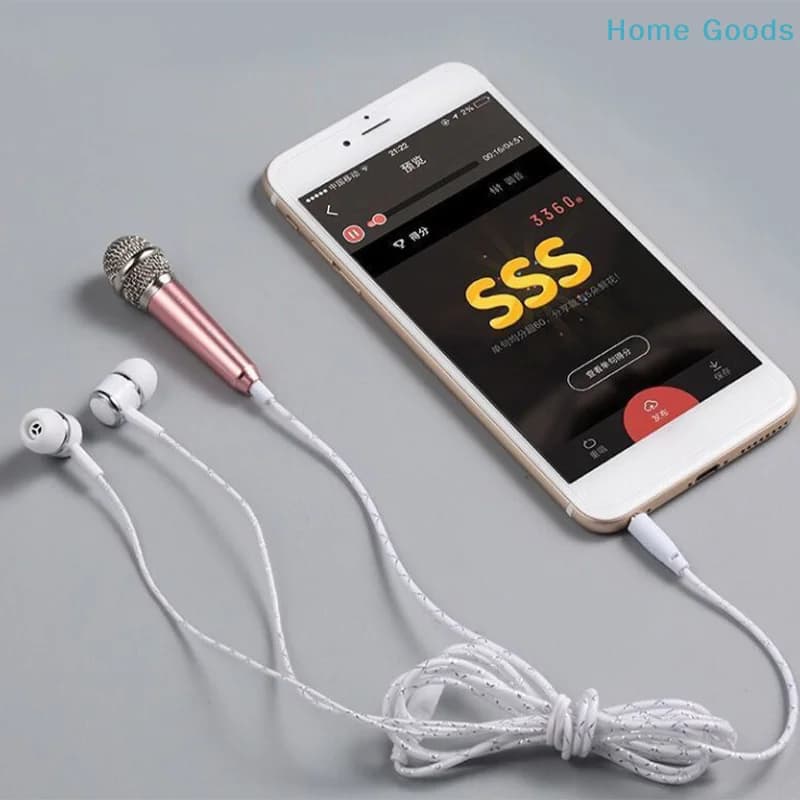 1Pc 5.8x1.3cm Microphone Portable Stereo Studio Mic KTV Karaoke Mini Microphone For Smart Phone Laptop PC Desktop Handheld Audio
