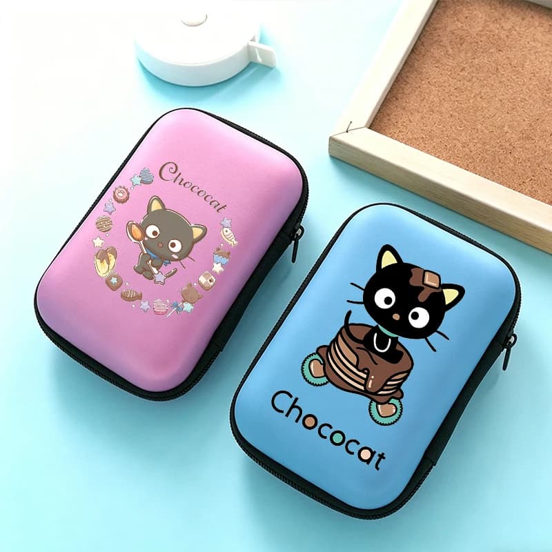 Borsa porta cavi dati Sanrio Chococat, custodia per carte con design Kawaii, organizer per carte, custodia portatile da viaggio, regalo.