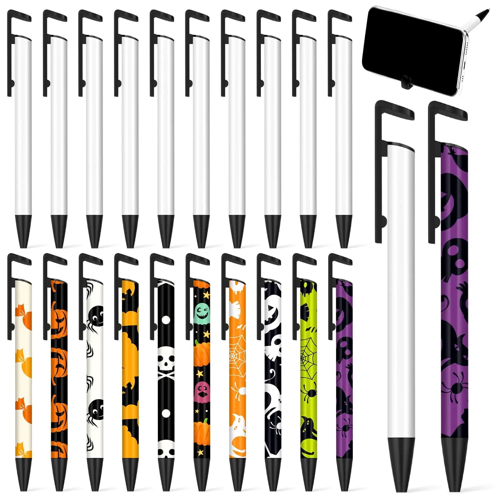 10/20pcs Heat Transfer Retractable Ballpoint Pen Sublimation Blank Pens Aluminum Customized School Supplies for DIY Office
