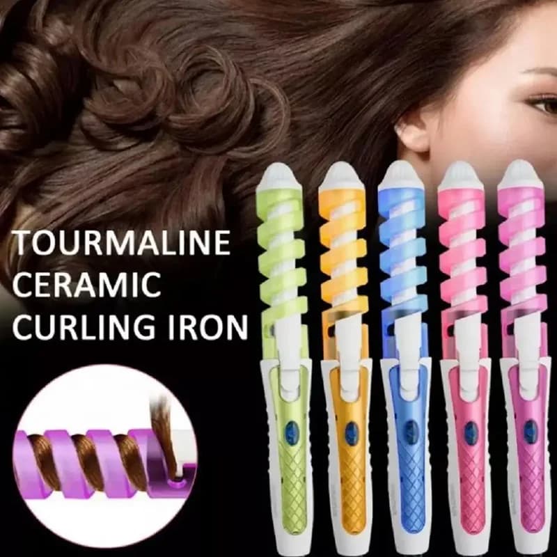 Portable Automatic Rotating Magic Ceramic Styling Tool Electric Bigodino for Hair Anti-Perme Spiral Bigodino for Home Salon