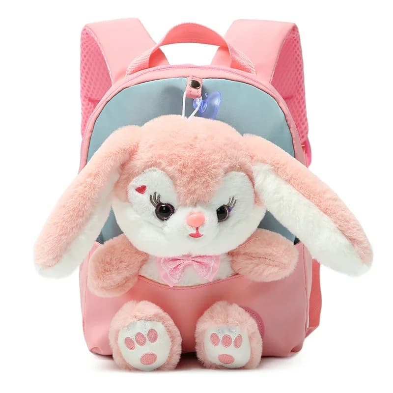 Zaino per l'asilo dei cartoni animati zaino per la scuola dei nuovi bambini zaino per bambola di coniglio in peluche carino