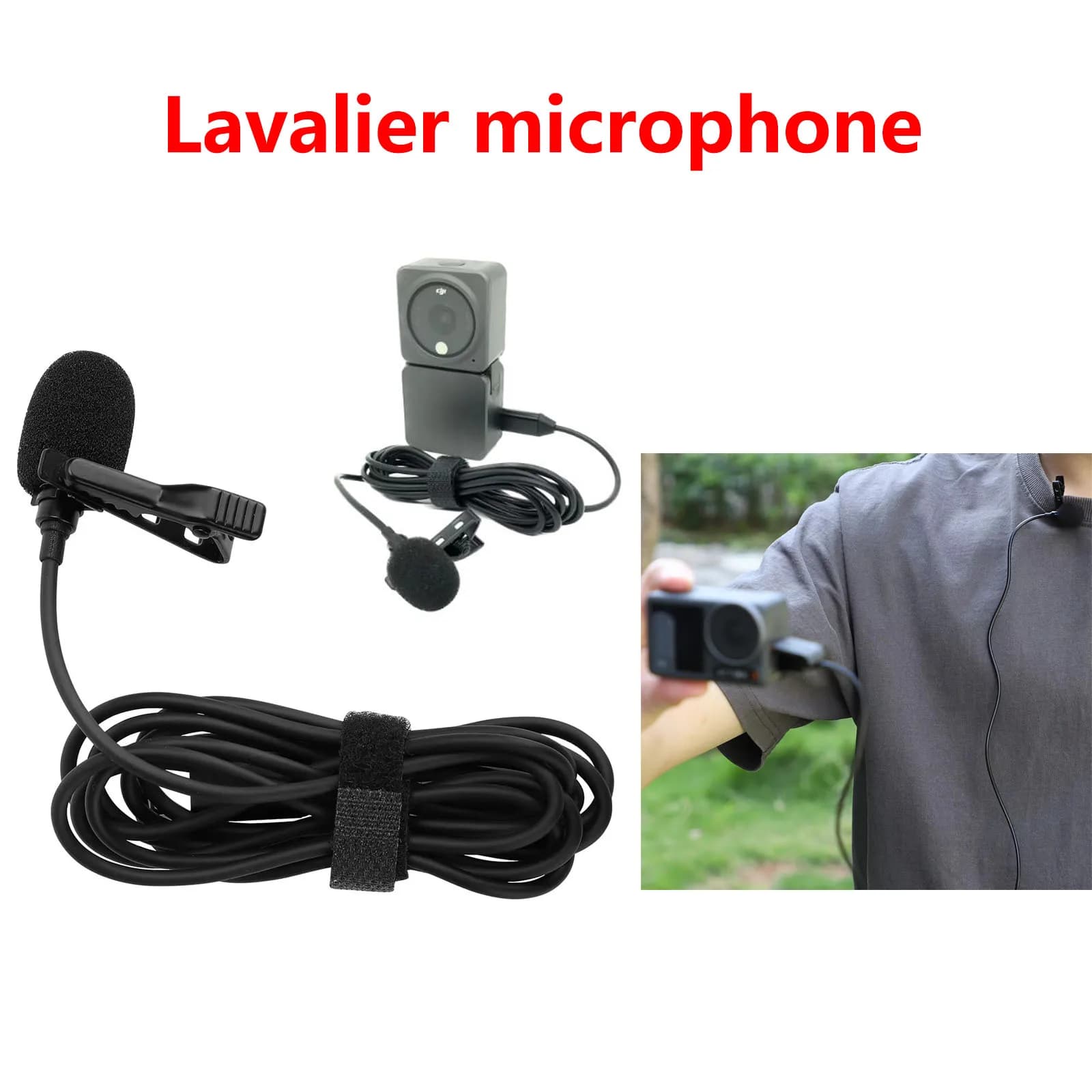 Microphone washing machine for DJI OSMO action 5 PRO/2/3/4 pocket 3 noise reduction Microphone clip-on with action camera accessories type C