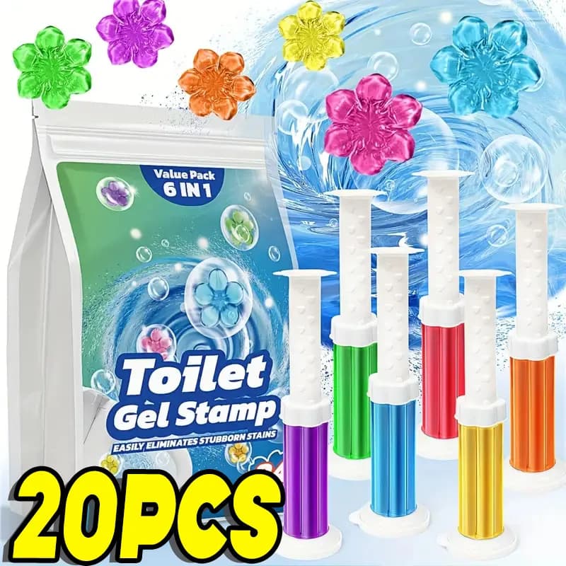 1/20pcs Flower Toilet Cleaner Gel Syringe Aromatic Drain Toilet Cleaning Detergent Air Freshener Remove Odors Home Bathroom Tool