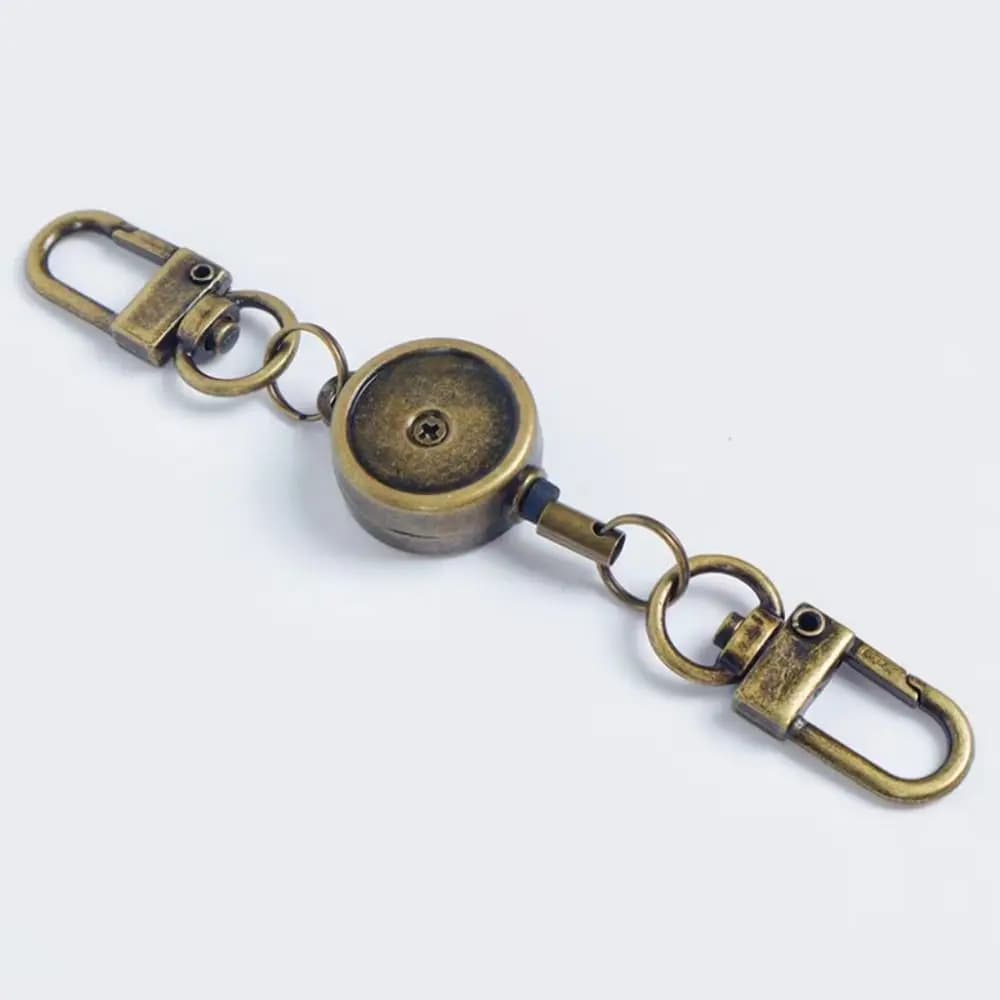 Fashion Metal Harvest Elastic Keyring With Buckle Easy to Extract, Retractable Keyring Ring for Professional Use