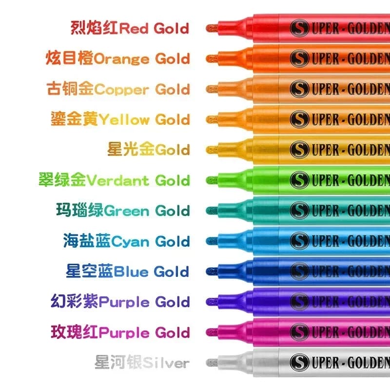 12/18 Color DIY Graffiti Metal Glitter Paint Marker Pen GN1003